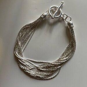 Elegant White Gold Plated Multi-Strand Bracelet
